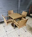 Square Brown Dining Table with 4 Cappuccino Chairs - 5