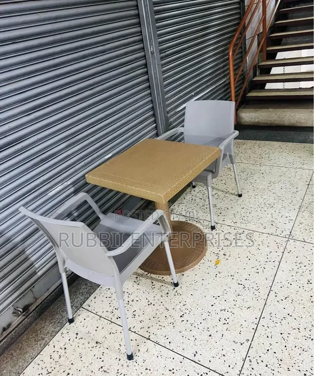1 Square Table + 2 Cappuccino Chairs - 1