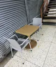 1 Square Table + 2 Cappuccino Chairs - 1