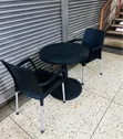 1 Black Plastic Chair + 2 Cappuccino Black Chairs - 2