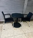 1 Black Plastic Chair + 2 Cappuccino Black Chairs - 3