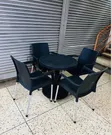 1 Black Round Table + 4 Cappuccino Black Chairs - 1