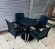 1 Black Round Table + 4 Cappuccino Black Chairs - 2
