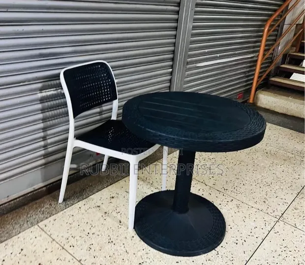 1 Black Table + 1 Executive Armless Chair - 1