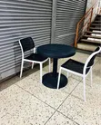 Round Table + 2 Armless Executive Chairs - 1