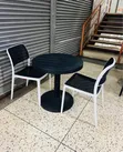 Round Table + 2 Armless Executive Chairs - 3