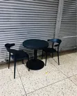 Round Dining Table with 2 Minimalist Curved-Back Chairs - 2