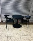 Round Dining Table with 2 Minimalist Curved-Back Chairs - 3