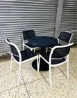 Round Table with 4 Armless Chairs (Black and White) - 3
