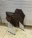 Brown Plastic Woven Chairs - 2