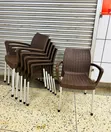 Brown Plastic Woven Chairs - 3