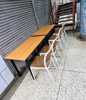 Foldable Table with 2 Armless Chairs (Brown)