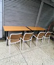 Foldable Table with 2 Armless Chairs (Brown) - 2