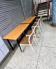 Foldable Table with 2 Armless Chairs (Brown) - 3