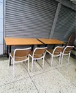 Foldable Table with 2 Armless Chairs (Brown) - 4