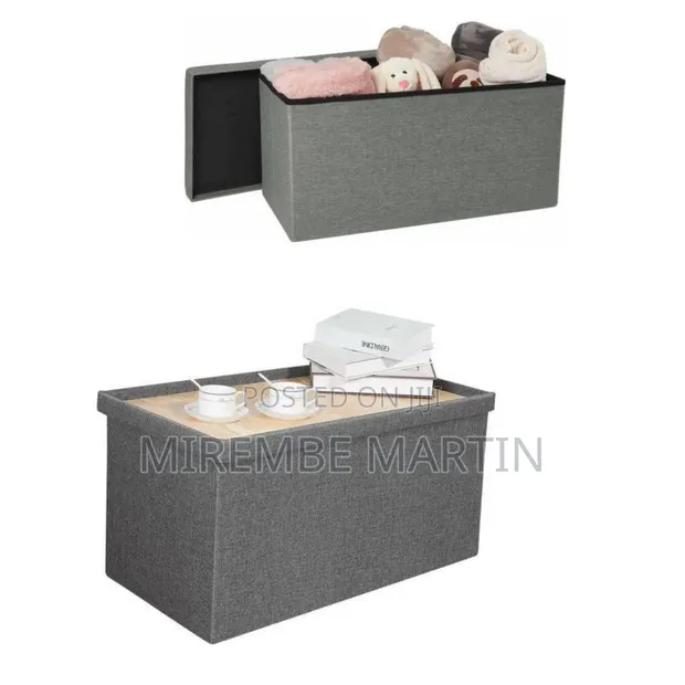 Versatile Fabric Storage Ottoman and Seating Bench - 1