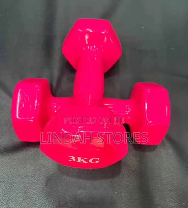 Vinyl-Coated Hex Dumbbells (3kg) - 1