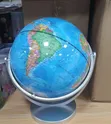 World Globe on Rotating Silver Metal Swivel Stand - 2