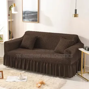 Coffee Brown Stretch Waffle Chair Covers (2-Seater Sofa)