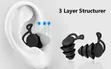 1 Pair Reusable Silicone Ear Plugs for Noise Cancellation - Black - 2