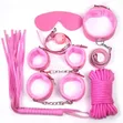 7-Piece BDSM Bondage Kit for Couples - Pink - 1