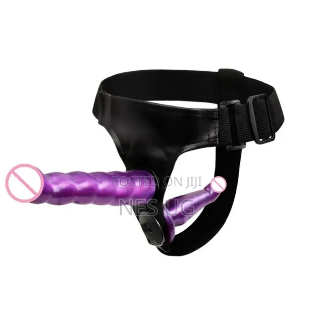 Double Strap-On Dildo for Couples - Purple - 1
