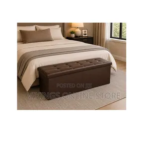 110cm Leather Ottoman with Storage