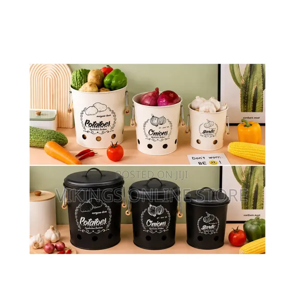 3pc Food Storage Aluminum Buckets - 1