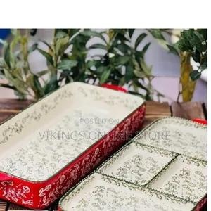 2pc Rectangular Bohemian Lasagna/Baking Tray Set