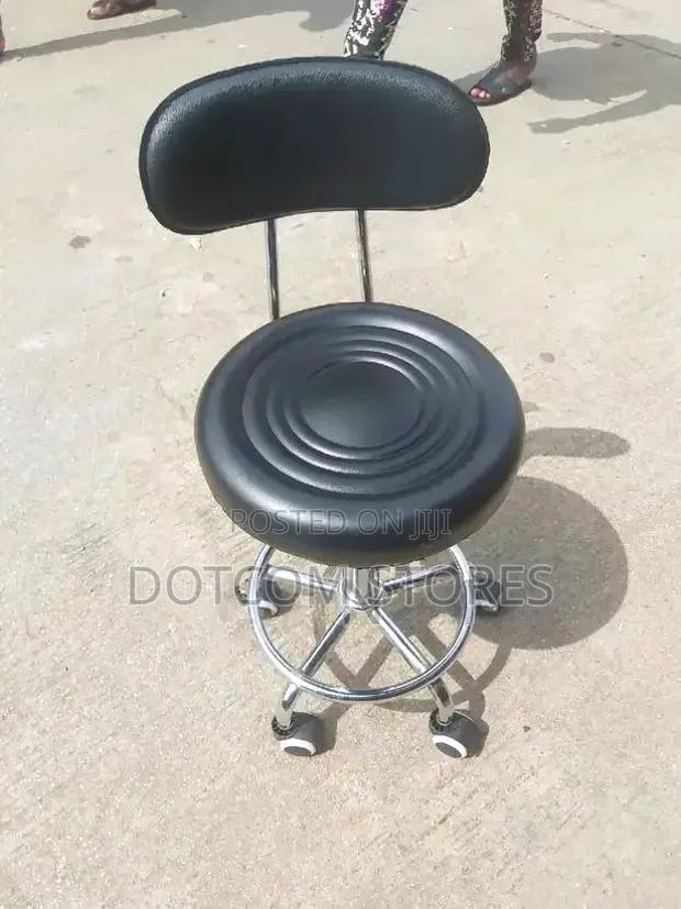 Height Adjustable Laboratory Stool with Backrest - 1
