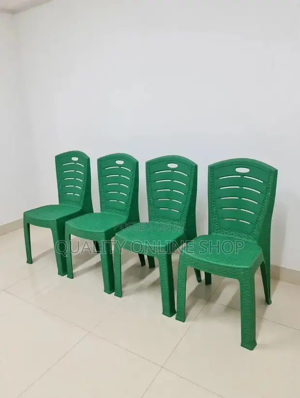 Rattan Style Plastic Dining Chairs (Set of 4) - 1