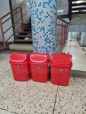 Red 10 Litre Plastic Swing Bin