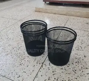 Stainless Steel Black Office Dustbin