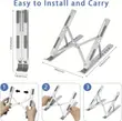 Foldable Aluminum Laptop Stand with Adjustable X-Frame - 3