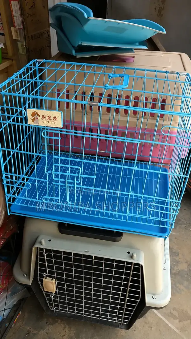 Folding Metal Cage with Removable Tray for Pets - 1