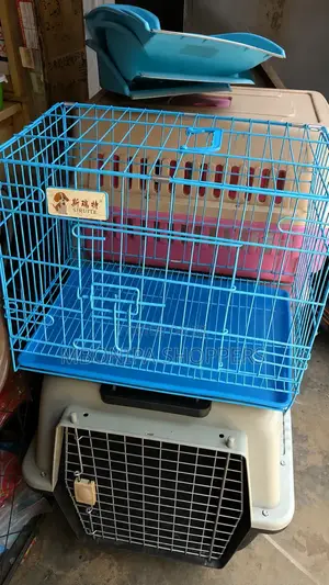 Folding Metal Cage with Removable Tray for Pets