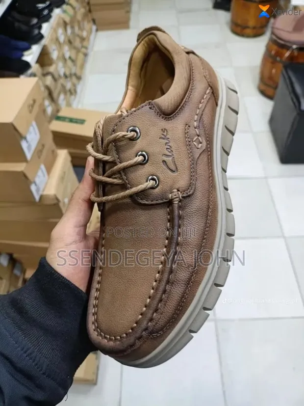 Clarks Black Leather Casual Lace-Up Boat Shoes - 1