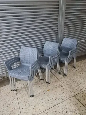 Silver Legs Plastic Dining Chairs (Brand New)