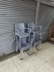 Silver Legs Plastic Dining Chairs (Brand New) - 4