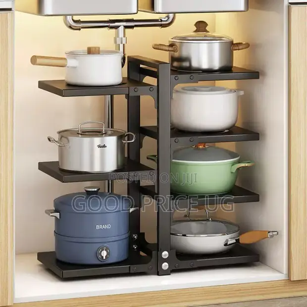 Adjustable Multi-Tier Pot and Pan Organizer Rack - 1