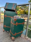 Universal Trotter Vintage Luggage Set - Green PU Leather - 1