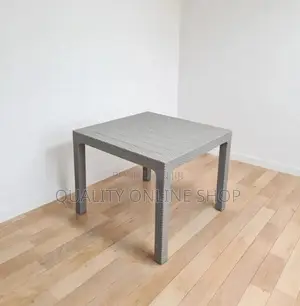 4-Person Plastic Dining Table - Gray