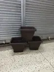 Coffee Brown Plastic Flower Pots (Outdoor) - 1
