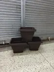 Coffee Brown Plastic Flower Pots (Outdoor) - 2