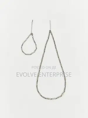 Men's Steel Chain Jewelry Set (Necklace & Bracelet)