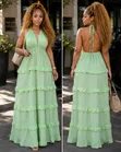 Green Halter Maxi Dress - 1