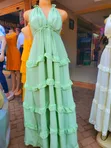 Green Halter Maxi Dress - 2