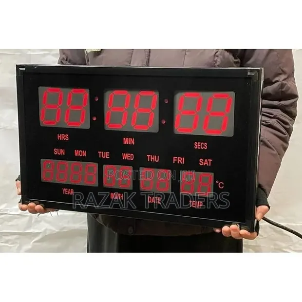 VIP Digital LED Wall Clock - Large 50x30cm - 1