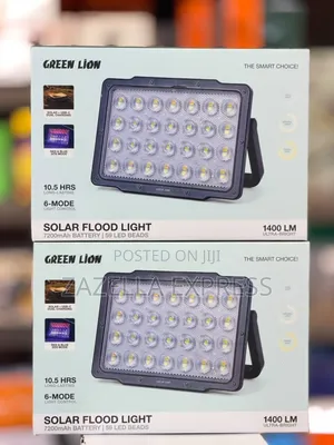 Green Lion Solar Floodlight with Solar Panel (7200mAh, 1400lm)