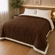 Chunky Cable Knit Sherpa Bedcover Set - 1